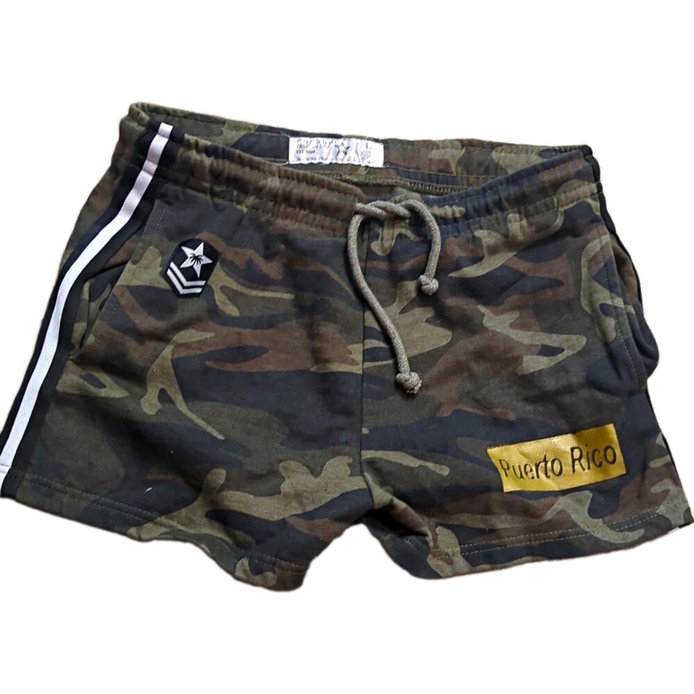 Pop Surf Women’s Camo Shorts Size L Drawstring Puerto Rico Patch